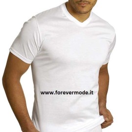 T-Shirt uomo Axiom manica corta con scollo a V alto in fresco filo di scozia