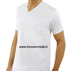 3 T-Shirt uomo Axiom manica corta con scollo a V largo in fresco filo di scozia