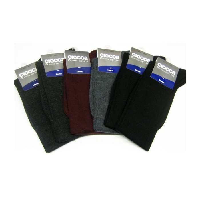 6 Calzettoni uomo Ciocca lunghe in lana superwash a costina 1/1