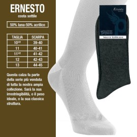 6 Paia di Calze calzini uomo Prisco corte in misto lana a costina 1/1 2