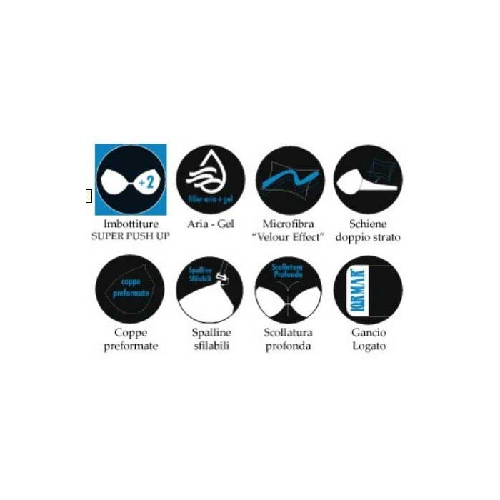 Reggiseno donna Lormar super push up con imbottitura aria gel