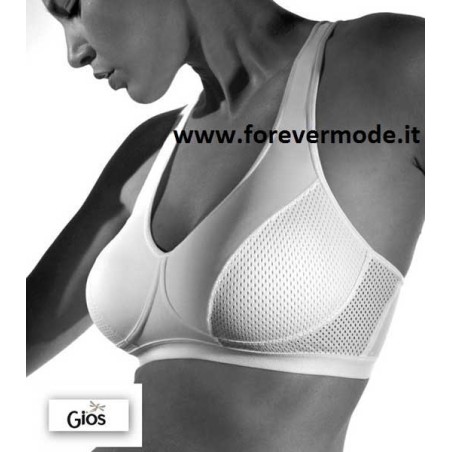 Reggiseno donna Gios sportivo incrociato in microfibra traspirante e cotone