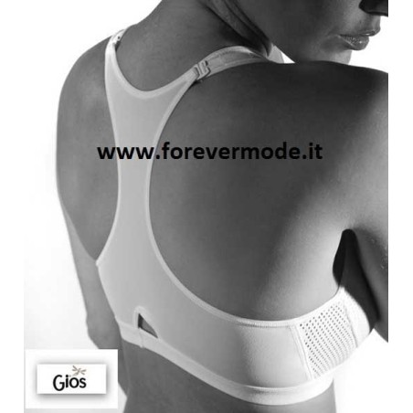 Reggiseno donna Gios sportivo incrociato in microfibra traspirante e cotone