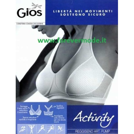 Reggiseno donna Gios sportivo incrociato in microfibra traspirante e cotone