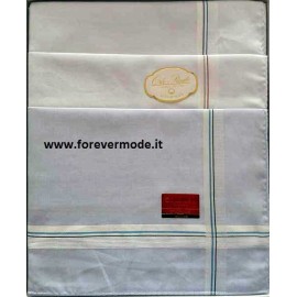 Fazzoletti uomo Colombo tinta unita con righe sul bordo