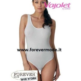 Body donna Vajolet spalla larga con scollatura ampia in cotone