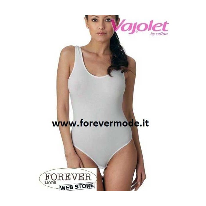 Body donna Vajolet spalla larga con scollatura ampia in cotone