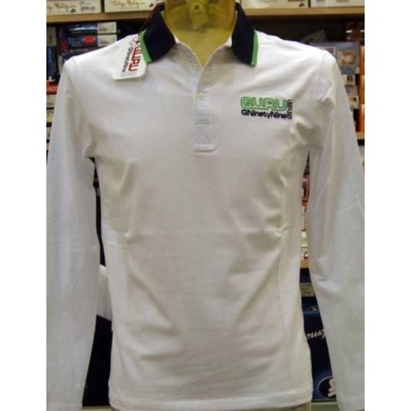 Polo uomo Guru logo frontale ricamato e stampa sul collo