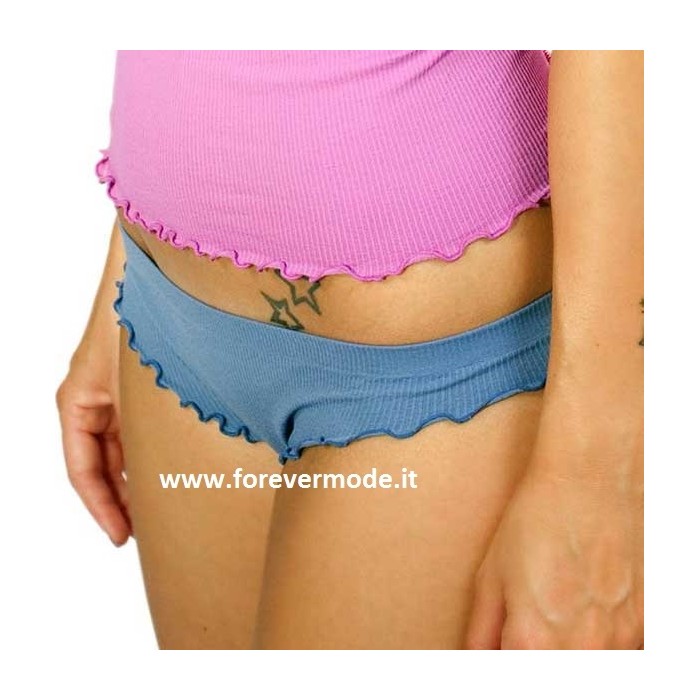 Slip panty donna C&C in microfibra costina con profilo sbambolo