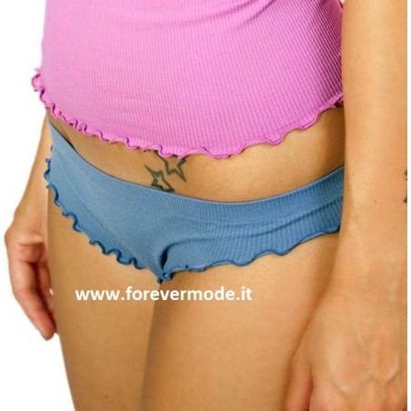 Slip panty donna C&C in microfibra costina con profilo sbambolo