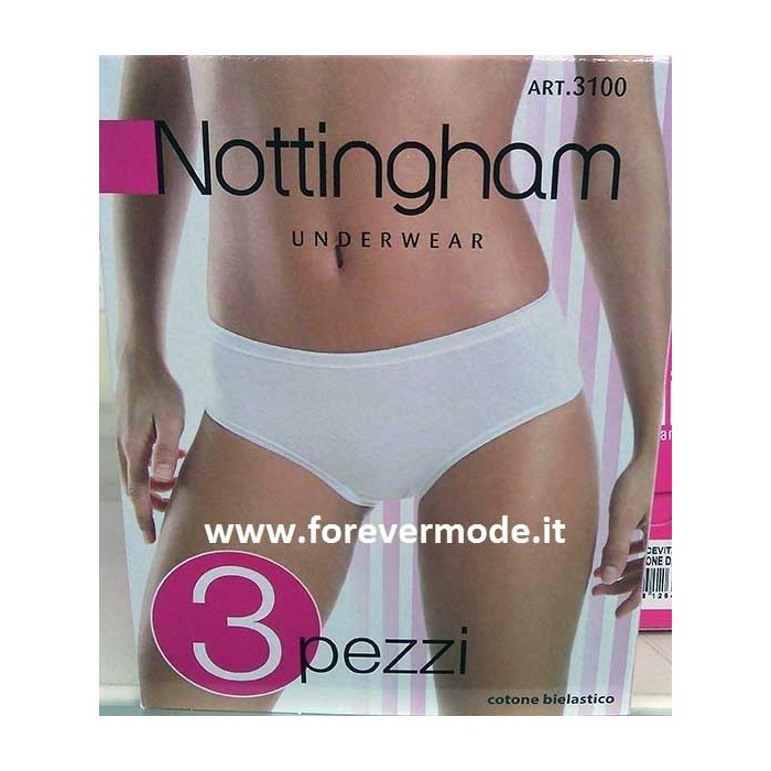 3 Slip donna Nottingham maxi in morbido cotone bi-elastico