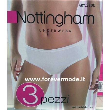 3 Slip donna Nottingham maxi in morbido cotone bi-elastico