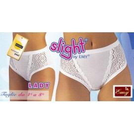 3 Slip donna Emy alte in cotone modal e pizzo, elastici tubolari 2