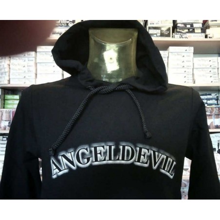 Felpa uomo Angel Devil con logo stampato, tasche e cappuccio