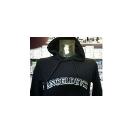 Felpa uomo Angel Devil con logo stampato, tasche e cappuccio 2