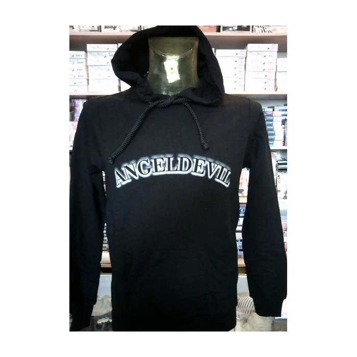 Felpa uomo Angel Devil con logo stampato, tasche e cappuccio