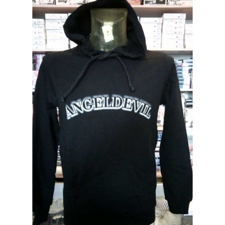 Felpa uomo Angel Devil con logo stampato, tasche e cappuccio