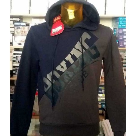 Felpa uomo Boxing bicolore con logo stampato e cappuccio