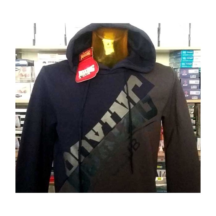 Felpa uomo Boxing bicolore con logo stampato e cappuccio