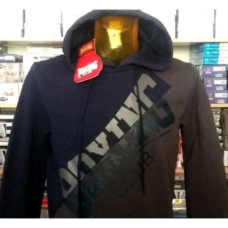 Felpa uomo Boxing bicolore con logo stampato e cappuccio