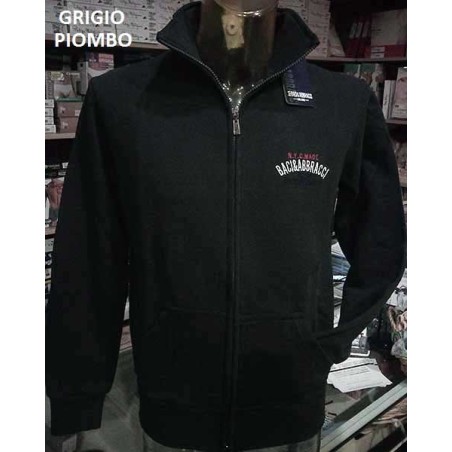 Felpa uomo Baci & Abbracci con piccolo logo ricamato e tasche