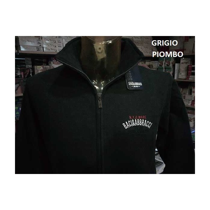 Felpa uomo Baci & Abbracci con piccolo logo ricamato e tasche