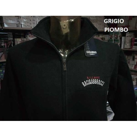 Felpa uomo Baci & Abbracci con piccolo logo ricamato e tasche