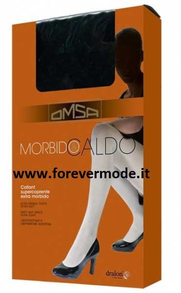 Collant donna Omsa coprente ad effetto lana con tassello in cotone