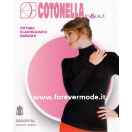 Maglia donna Cotonella manica lunga con collo dolcevita in cotone garzato 2
