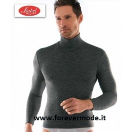 Maglia uomo Liabel manica lunga con collo dolcevita liscio in misto lana liscia