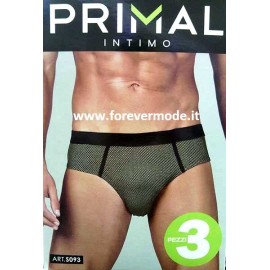 3 Slip uomo Primal in cotone cravatta fantasia con elastico loggato