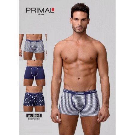 3 Boxer uomo Primal in cotone elasticizzato fantasia con elastico logato