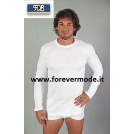 T-Shirt maglia uomo FDB manica lunga con girocollo largo in puro cotone