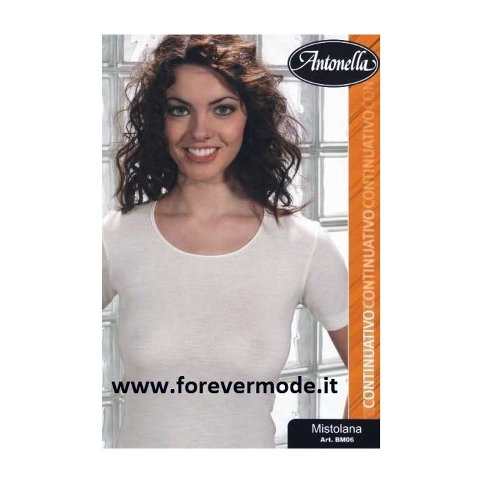 Maglia donna Antonella misto lana con profili raso elasticizzato