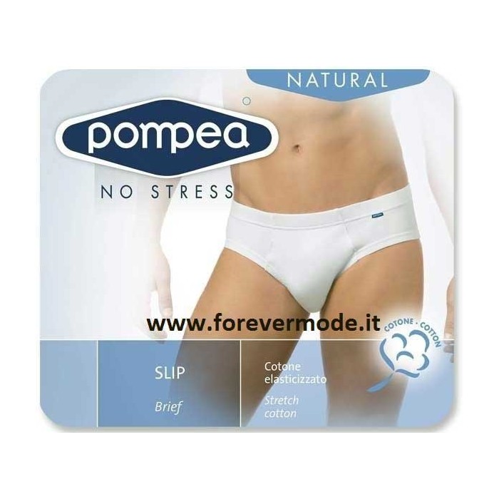 Slip uomo Pompea in cotone a vita bassa con elastico infilato