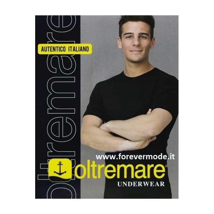 4 T-shirt uomo Oltremare girocollo in caldo cotone felpato