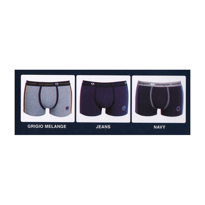 3 Boxer uomo Navigare in cotone elasticizzato con logo e bande