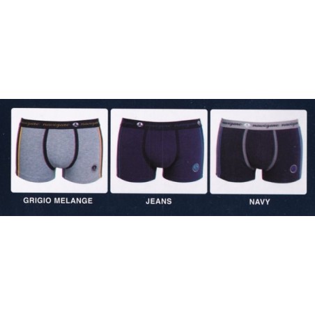 3 Boxer uomo Navigare in cotone elasticizzato con logo e bande