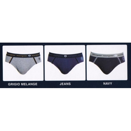 3 Slip uomo Navigare in cotone con bande elastico esterno logato