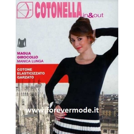 Maglia donna Cotonella a girocollo in puro cotone esternabile