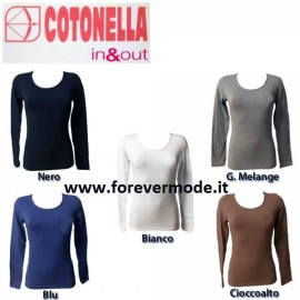 Maglia donna Cotonella a girocollo in puro cotone esternabile 2