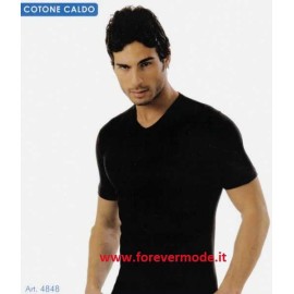 T-Shirt uomo Acquablu manica corta scollo a V in caldo cotone felpato invernale 2