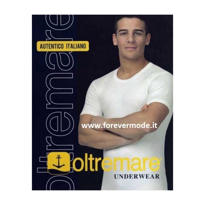 4 T-shirt uomo Oltremare manica corta a girocollo con cotone sulla pelle e lana fuori