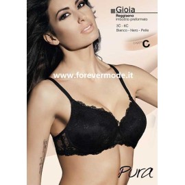 Reggiseno donna Pura, balconcino imbottito con ferretto e pizzo