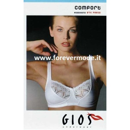 Reggiseno donna Gios senza ferretto in microfibra e pizzo foderato in cotone