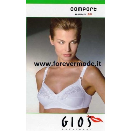 Reggiseno donna Gios in puro cotone senza ferretto con inserti pizzo sangallo