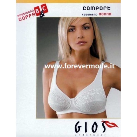 Reggiseno donna Gios con coppe foderate in cotone su base di microfibra e pizzo