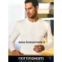 T-shirt uomo Nottingham manica lunga a girocollo con cotone sulla pelle e calda lana fuori