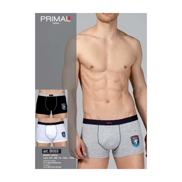 3 Boxer uomo Primal in cotone elasticizzato con elastico loggato