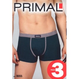 3 Boxer uomo Primal in cotone elasticizzato con bande ed elastico loggato